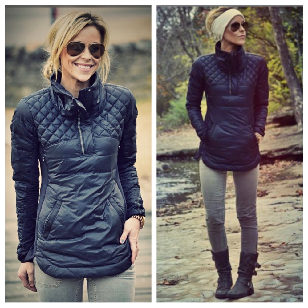 Lululemon Black What the Fluff Down Pullover Jacket Sz 6